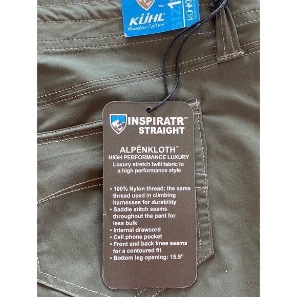 NWT Kuhl Inspiratr Straight Hiking Pants Stretch Gray Size 10 Short 30" inseam - Picture 4 of 11